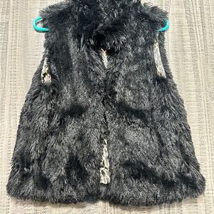Betsey Johnson Leopard Print Faux Fur Vest